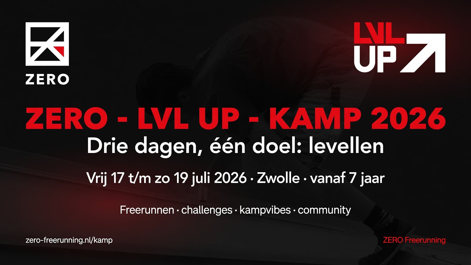 Aankondiging van het ZERO LVL UP Kamp 2026 in Zwolle